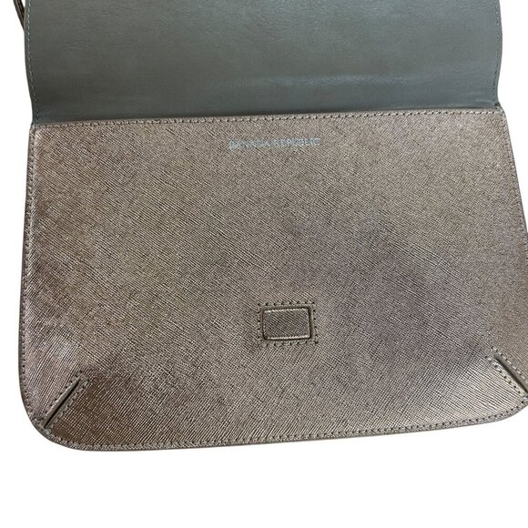 Banana Republic Copper Gold Metallic Fold Over Clutch Crossbody - Picture 4 of 11